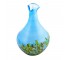 VASE-Blue Art Glass W/Color Dots at Base