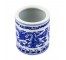 Round Dragon Vase-Blu/White