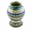 VASE-Moroccan Pottery-Fish Scales in Blue, Green, & Yellow