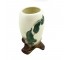 VASE-Cream Porcelain Embossed W/Ivy