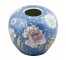 GINGER JAR-Blue W/Floral Relief