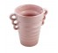 VASE-8"PINK CERAMIC-3HOLE EAR