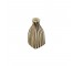 BUD VASE-Cream Colore W/Vertical Brown Stripes