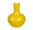 VASE-Yellow Ceramic/Round Belly & Long Neck