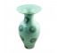 VASE-Pale Green Ceramic W/Kiwi Circles