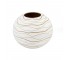 VASE-8"-WHITE-GROOVED LINES-ROUND