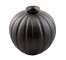 VASE-10"-DK WD-CARVED STRIPES