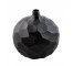 VASE-10"-DK WD-DIAMOND CUT-RND