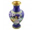 Vase-Navy/Brass/Floral