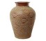 VASE/URN-CLAY W/STRAW COVERING