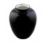 VASE-Large Ceramic Black Gloss Glaze W/White Interior