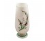 VASE-White W/Pedestal Base Green & Red Painted Floral