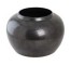 VASE-12H-W/LID-GUNMETAL-CERAMI