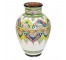 VASE-Large Terracotta W/Colorful Glazed Design