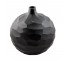 VASE-12"-DK WD-DIAMOND CUT-RND