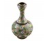 VASE-BRASS W/CLOISONNE FLORALS