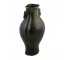 VASE-Tall Black Metal/Bowed Belly