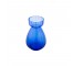 VASE-Translute Blue W/Ruffled Edge