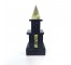 BOOKEND-Black Marble Tower w/Green Accents