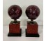 BOOKENDS-RED BASE W/PURPLE BALL (Pair)