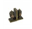 BOOKEND-Urns W/Black Crackle Finish & Gold Accents