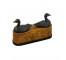 BOOKEND-Black Duck on Burled Wood Base (Pair)