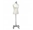 DRESS FORM-Waist Up Woman-Canvas W/Chrome Stand on Wheels