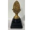 GLD FINIAL-PINE CONE-BLK STAND