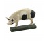 DOOR STOP-Black & White Iron Pig