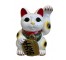 STATUE-14H-ASIAN KITTY-WHT-GLD