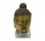 SCULPTURE-Gold Buddha Head W/Lucite Base