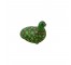 CERAMIC-Small Green Bird W/Red Flowers & White Swirls