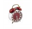 Red & White alarm clock w/bell