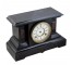 CLOCK-MANTEL BLK MARBLE GLD/WH