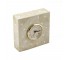 CLOCK-SQ-BEIGE-WHT DIAMOND CUT