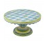 CAKE STAND-Blue Gingham W/Yellow Border & Yellow Flowers