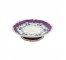 CAKE PLATE-White Porcelain W/Magenta Transferware