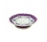 CAKE PLATE-White Porcelain W/Magenta Transferware