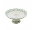 CAKE STAND-White Ironstone W/Green Vines