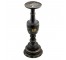 CANDLESTICKS-PR-BLK WOOD W/FLO