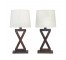TABLE LAMP-Dark Wood "X"
