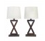 TABLE LAMP-Dark Wood "X"