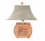 LAMPS-Orange & Gold Carved Asian Scene