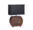 TABLE LAMP-Wood W/Red & Gold Lacquer