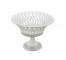 COMPOTE-White Bone China/Lattice Design W/Gold Accent