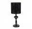 TABLE LAMP-Shiny Black W/Turned Base