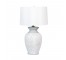 TABLE LAMP-White Washed Blue W/Vertical Ribbed Design