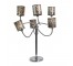 TABLE LAMP-Chrome (6)Arm Frame W/Leopard Shades