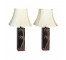 TABLE LAMP-Black W/Painted Bamboo
