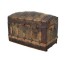 TRUNK-HUMPBACK LG BLK W/WOOD S